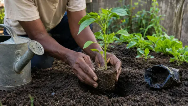 Imaj pou gid: Kijan Pou Transplante Plant San Yo Pa Mouri
